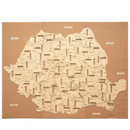 Puzzle Hartă România – Orașe și Județe